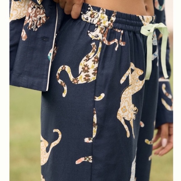 NWT Anthropologie Cecilia Pettersson Flannel Animal Print Pajama Pants Bottoms L - Picture 6 of 13